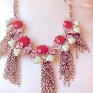Anthropologie bib flower necklace new